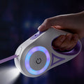 LED Retractable Dog Leash - 16ft Strong Traction Rope with Built-in Spotlight