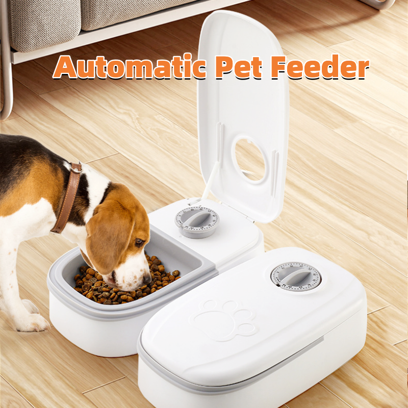 Dual-Meal Automatic Pet Feeder - 48-Hour Timer Food Dispenser for Cats and Dogs
